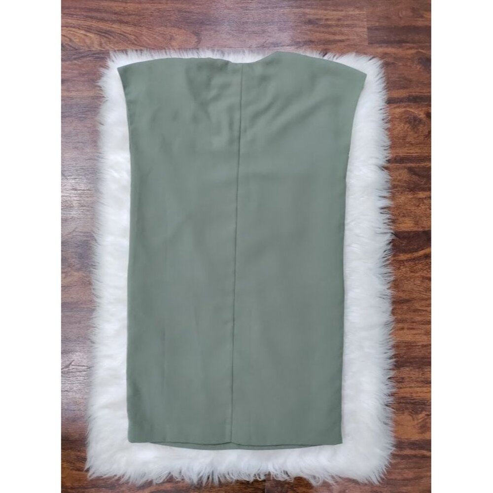 Bar III Cap Sleeve Pullover V Neckline Shift Mini Dress Olive Green Women's XS - Picture 6 of 12